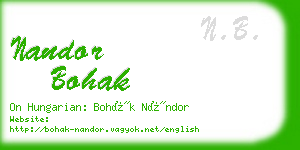 nandor bohak business card